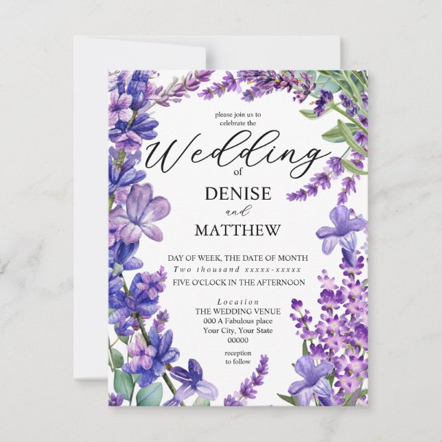 Crisântemo Romântico em Convite Branco Brilhante (Frente)