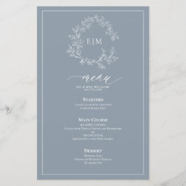 Crista Folhada Azul Empoeirada com Monograma Cardá