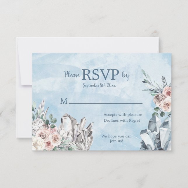 Cristais Azuis e RSVP Floral (Frente)