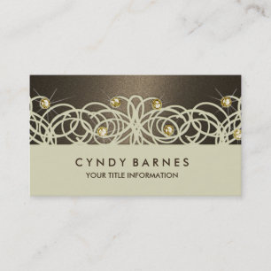 Cristais castanhos e Cartão de visita de rendas