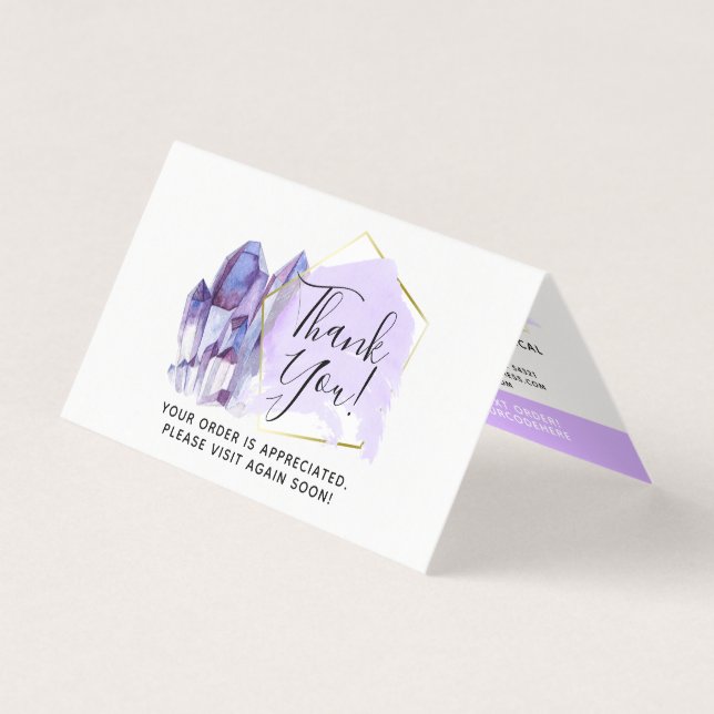 Cristais de Aquarela e Cartões de agradecimentos d (Frente)