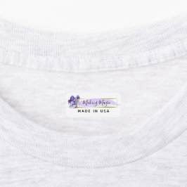 Cristais de Aquarela e Dourada Etiqueta de Vestuár