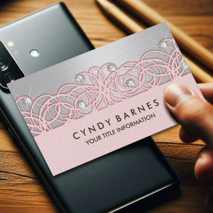 Cristais Rosa e Cartão de visita de rendas