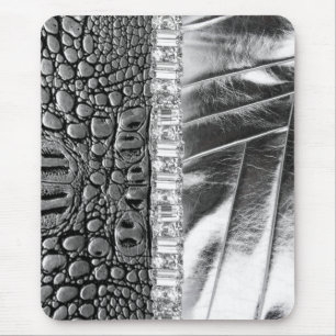 Cristal de rocha de couro metálico Mousepad do