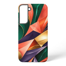 Cristal Geométrico Abstrato Dourado Verde Afiado