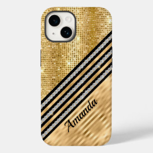 Cristal Na moda faux e brilho Dourado personalizad