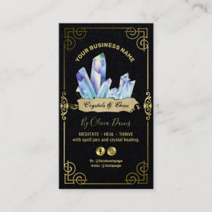 Cristal Negro, Azul E Cartão de visita Dourado, Es