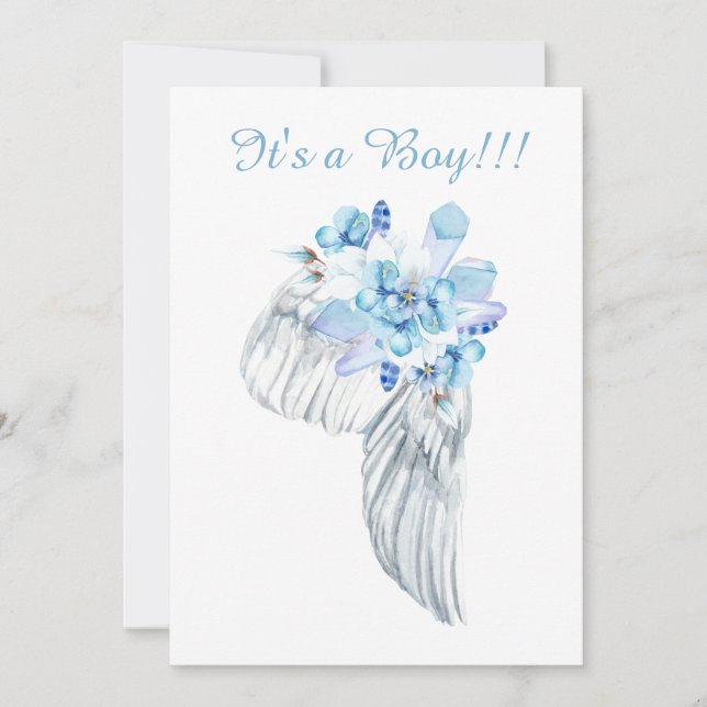 *~* Cristalinos Penas do Chá Angel Wing Convite (Frente)