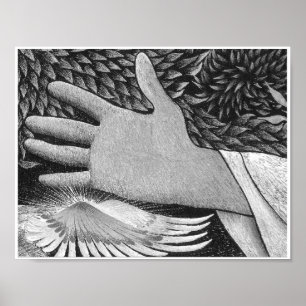 Cristo de boas-vindas Triptych 8,5X11 B/W Poster