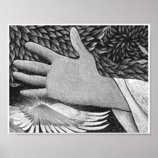 Cristo de boas-vindas Triptych 8,5X11 B/W Poster