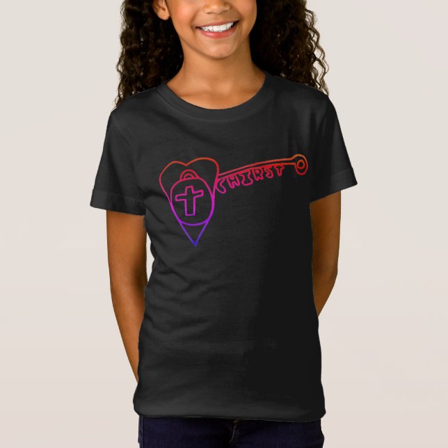 Cristo é a camiseta Fine Jersey da Key Girl (Frente)