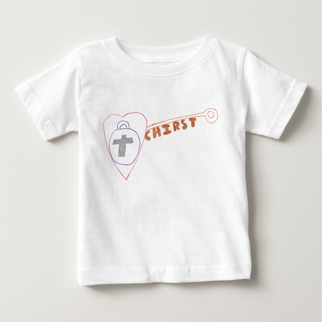Cristo é a chave Baby Fine Jersey T-Shirt (Frente)