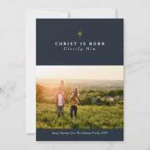 Cristo é Cartões de foto de Natal religioso nascer