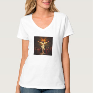Cristo é Risen Camiseta do pescoço-V feminino