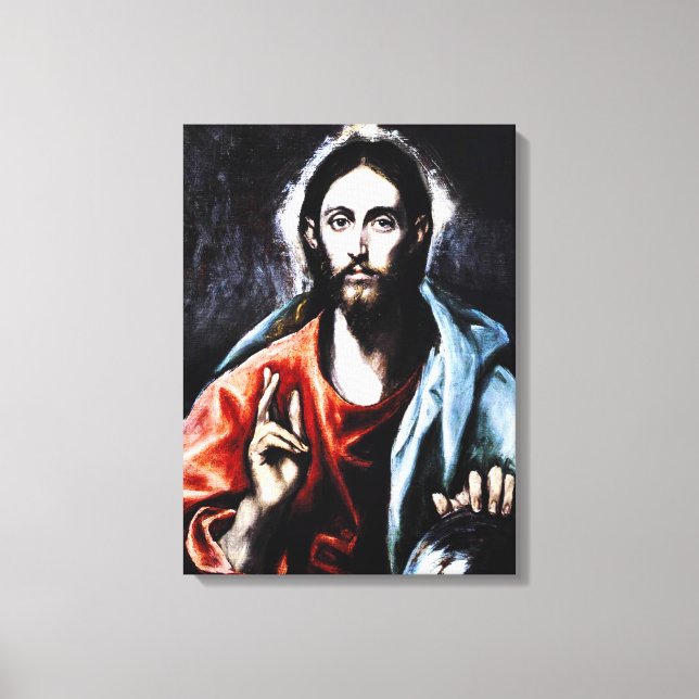 Cristo El Greco Bênção da Canvas (Frente)