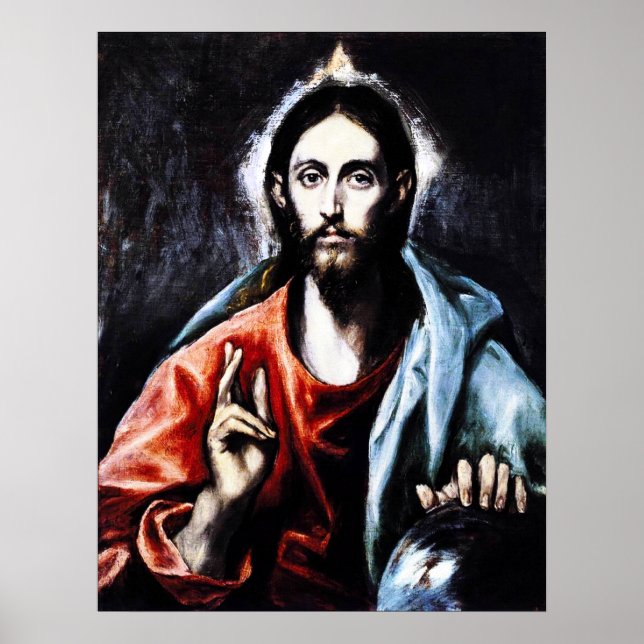 Cristo El Greco Bênção Poster (Frente)