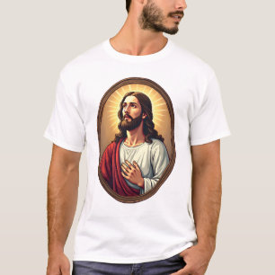 Cristo Luz Crista Gravura Vintage Camiseta Branca 