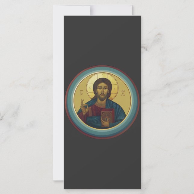 Cristo Pantocrator Bizantino Arte de Mosaico Redon (Frente)