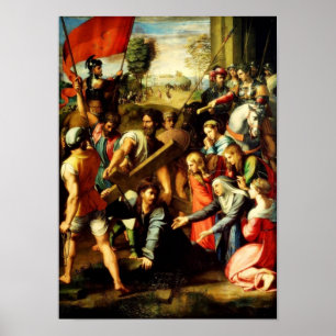 Cristo que cai na maneira ao poster do calvário