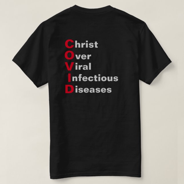 Cristo sobre T-Shirt COVID (Verso do Design)