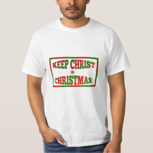 Cristo Vermelho e Verde em Camisas de Natal