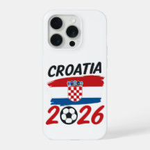 Croácia 2026 Design de Bandeira de Cores para Fã d