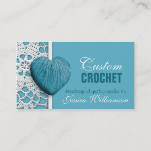 Crochet - cartões de visitas dados forma coraçã