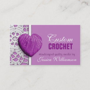 Crochet - cartões de visitas dados forma coraçã