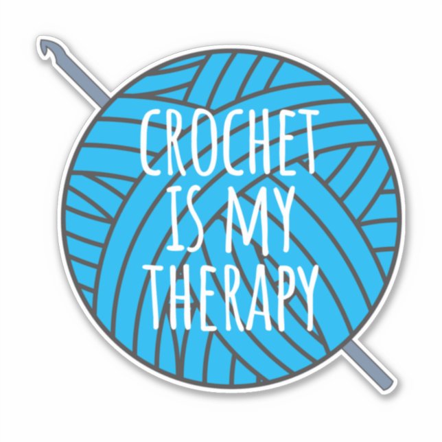 Crochet é meu adesivo de terapia (Frente)