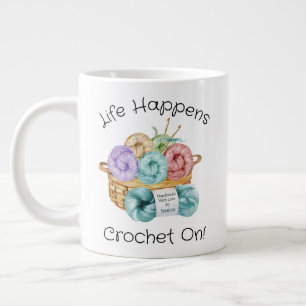 Crochet On Caneca de Café Gigante Personalizada