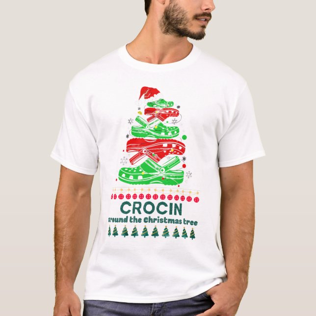 Crocin ao redor da árvore de Natal Camisa Clássica (Frente)