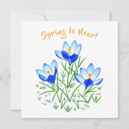 Crocus Flower on White Flat Card