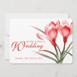 Crocus red pink, convite para o casamento floral