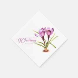 Crocus watercolor, guardanapos de casamentos roxos