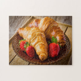 Croissants with Strawberry Quebra-cabeça