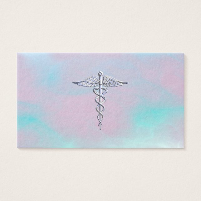 Cromo Como Caduceus Símbolo Médico Mãe Pérola (Frente)