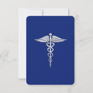 Cromo Como Caduceus Símbolo Médico Marinho Azul 