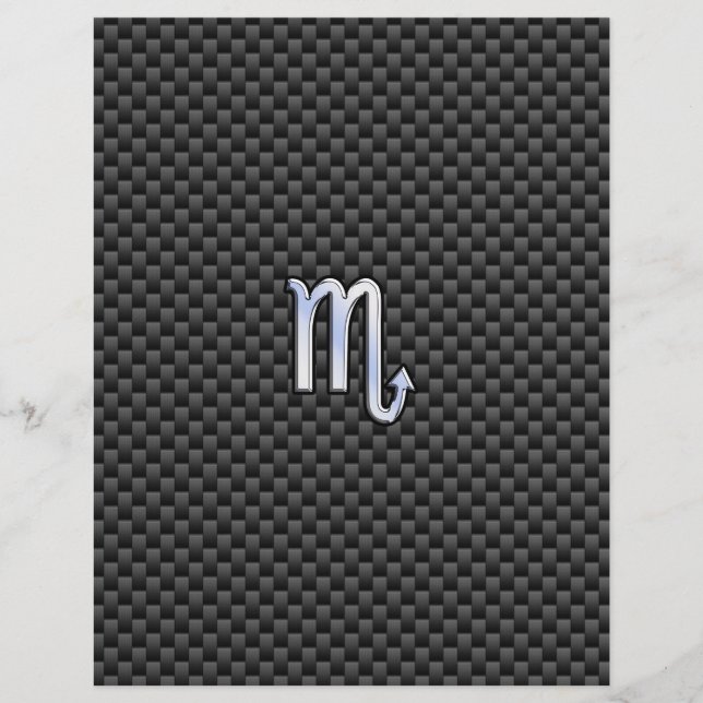 Cromo Como Scorpio Sinal Zodiac Impressão de Fibra (Frente)