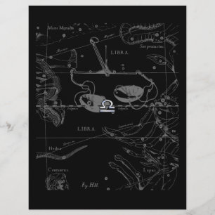 Cromo prateado como Libra Zodiac Sinal em Hevelius