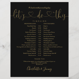 Cronograma de Casamento Black Gold Heart Script