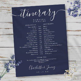 Cronograma de Casamento Escrito Simples em Azul Ma