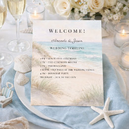 Cronograma de programa de casamento na praia coste