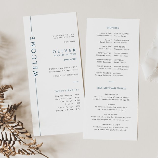 Cronograma do Programa Mitzvah do Bar Azul Moderno (Criador carregado)