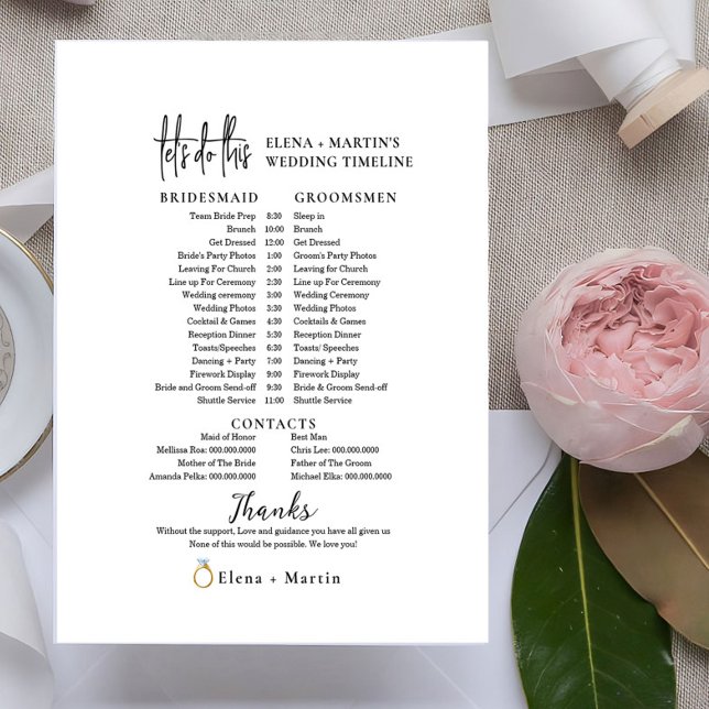 Cronograma Mínimo do Dia do Casamento (Criador carregado)