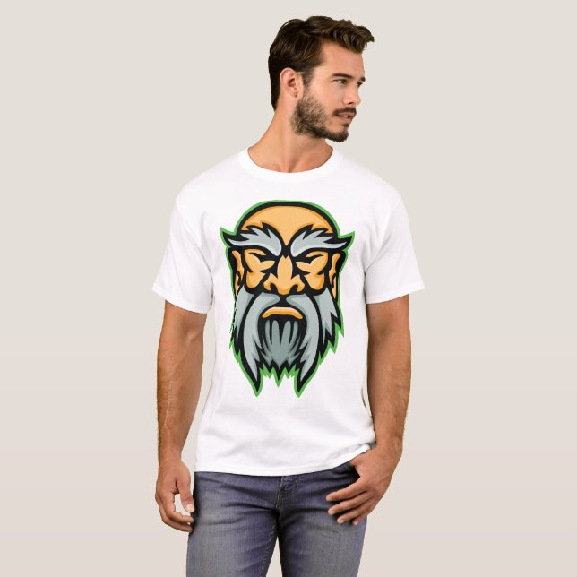 Cronos Grego - Cinza de Deus Barba T-Shirt (Frente Completa)