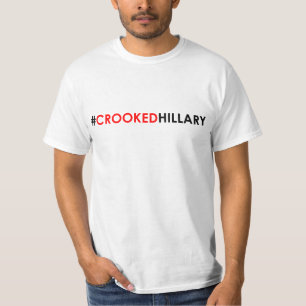 #CROOKEDHILLARY curvado do t-shirt de Hillary