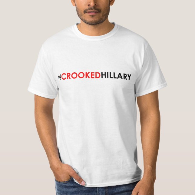 #CROOKEDHILLARY curvado do t-shirt de Hillary (Frente)