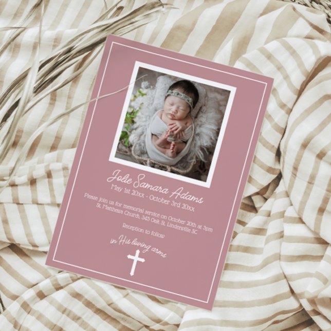 Cross Christian Baby Memorial Funeral Convite (Criador carregado)
