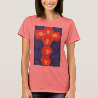 Cross Motif Basic Ladies T-Shirt