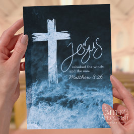 Cross on Water Dark Blue Scripting Bulletin